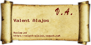 Valent Alajos névjegykártya